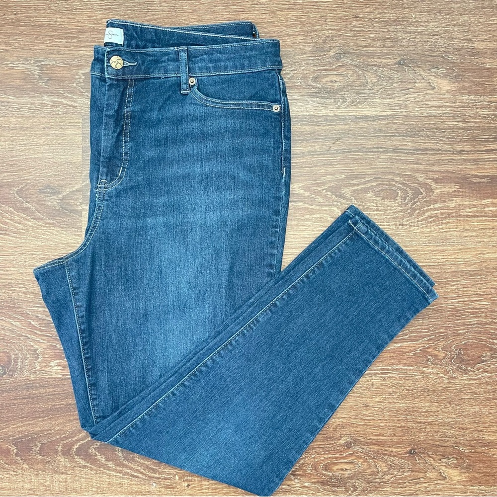 Jessica Simpson Dark Blue, Straight Leg Denim Jeans | Size 16 - Picture 6 of 10